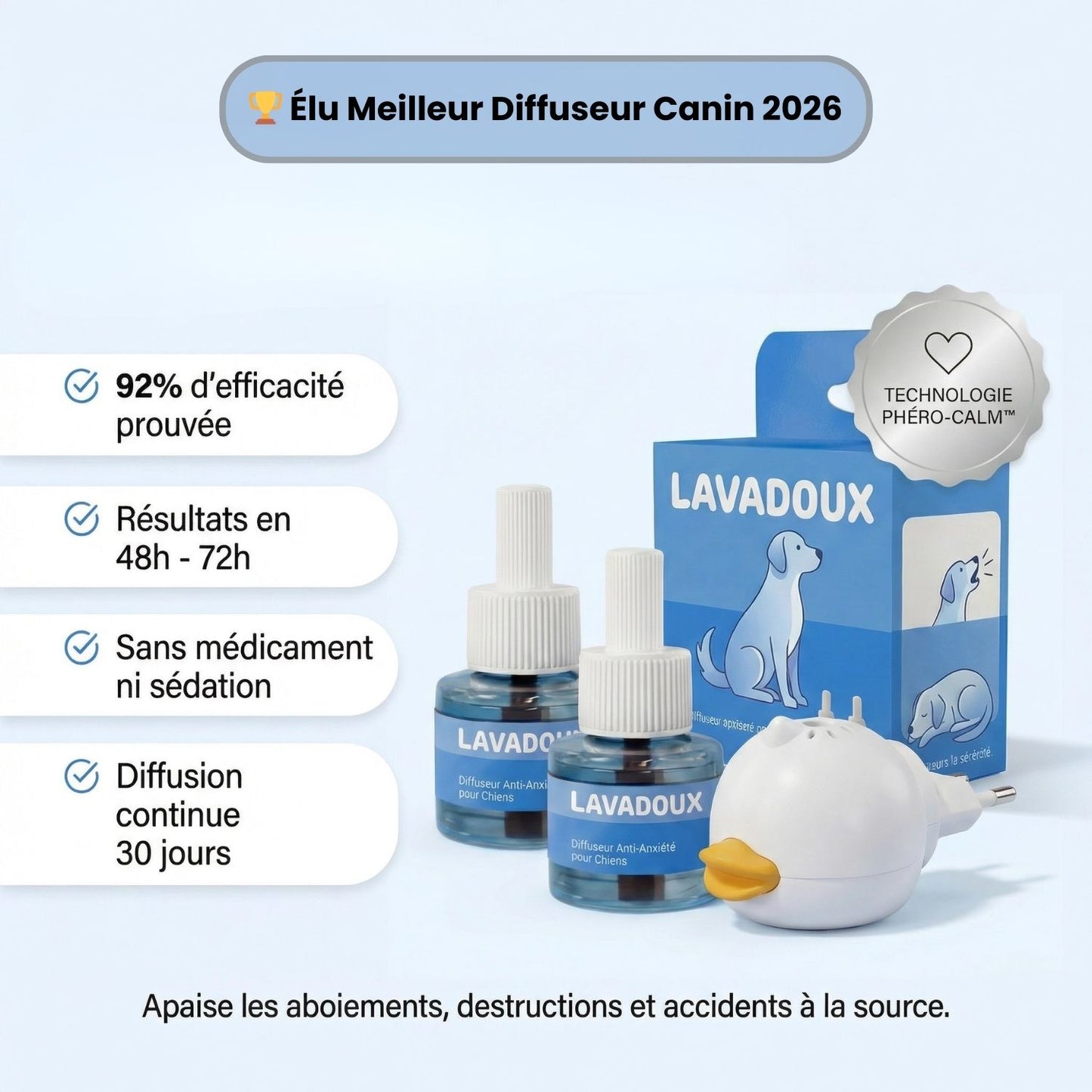Phéro-Calm® — Diffuseur Anti-Anxiété pour Chiens